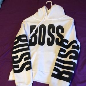 White and Black “Boss” Hoodie